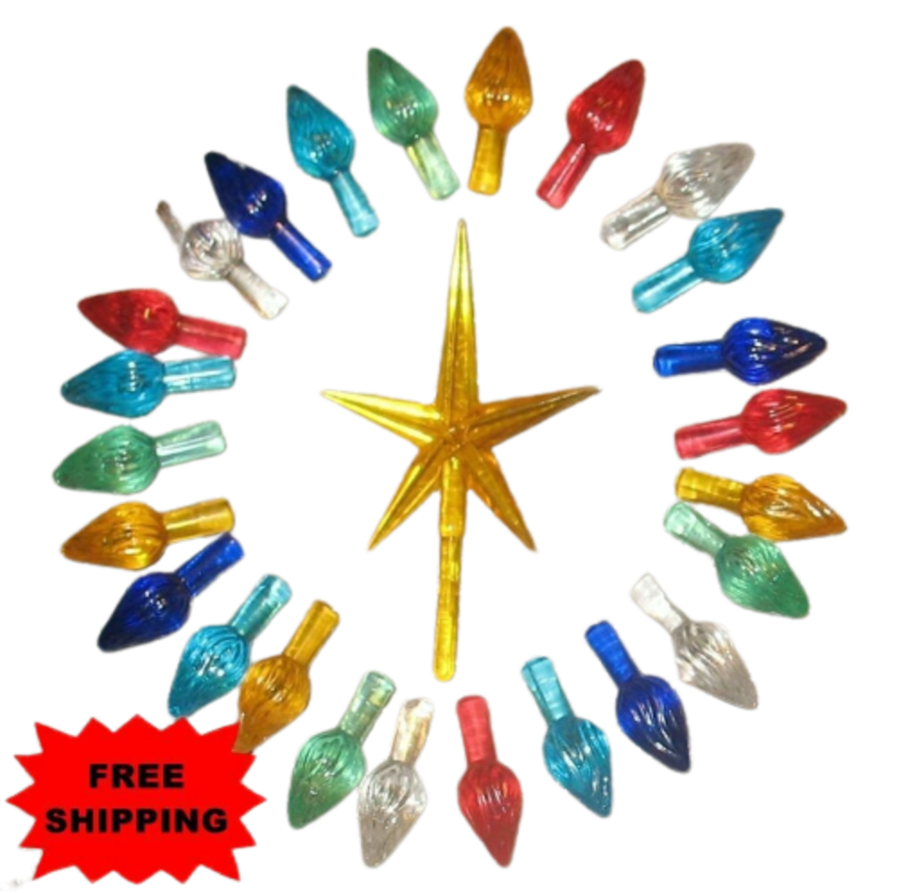 Kitcheniva Ceramic Christmas Tree Bulbs Lights Med/Lar